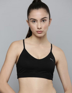 Women Black Solid Lightly Padded Strappy Training Bra