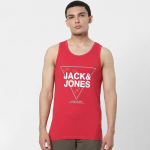 Men Red Printed Innerwear Vest 1412582001