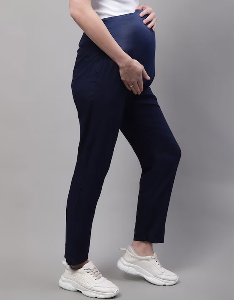 Women Relaxed Mom Fit Maternity Trousers