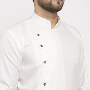 Men White Solid Kurta with Pyjamas