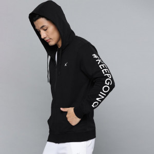 Men Lifestyle Hooded Printed Sweatshirt