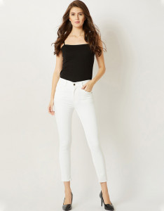 Women White Skinny Fit High-Rise Clean Look Jeans