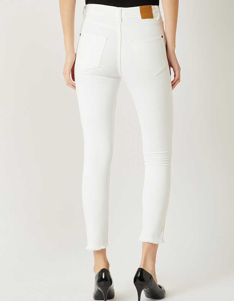 Women White Skinny Fit High-Rise Clean Look Jeans