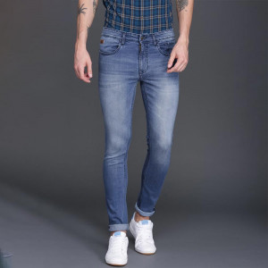 Men Blue Skinny Fit Mid-Rise Clean Look Stretchable Jeans