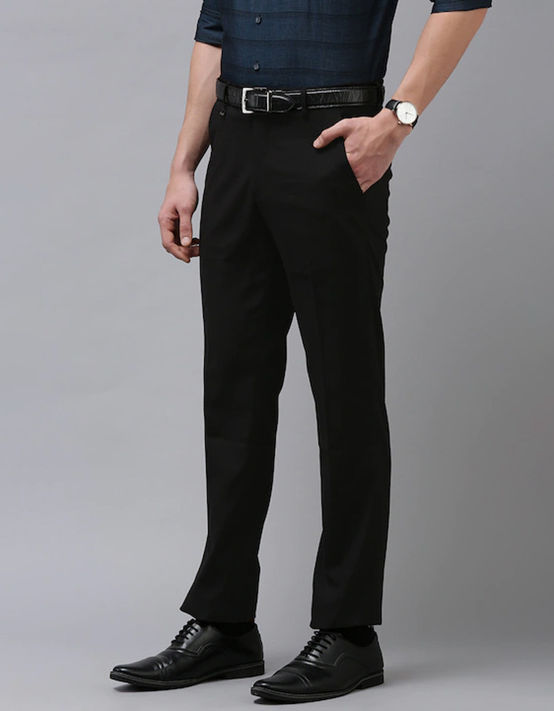 Men Black Slim Fit Trousers