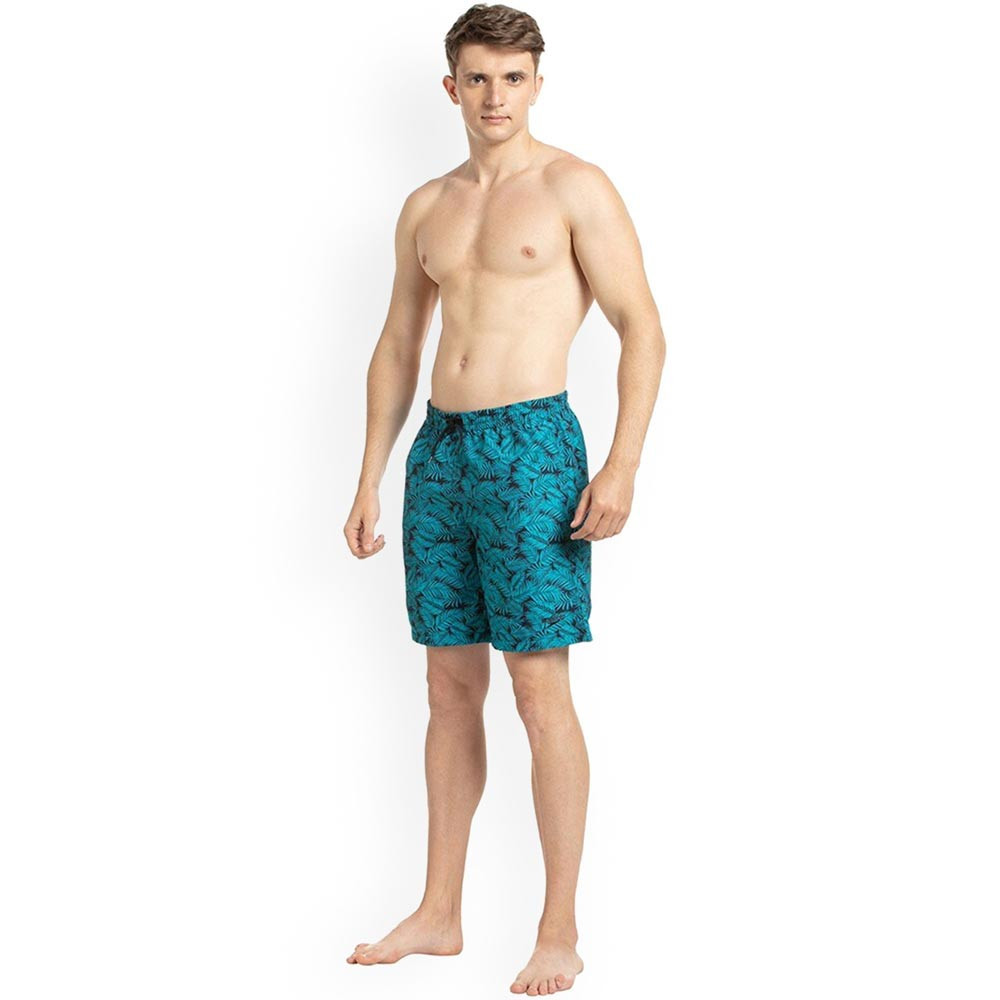 Men Blue & Black Printed Swim Bottoms