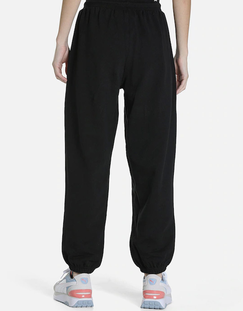 Women Downtown Black Solid Cotton Joggers