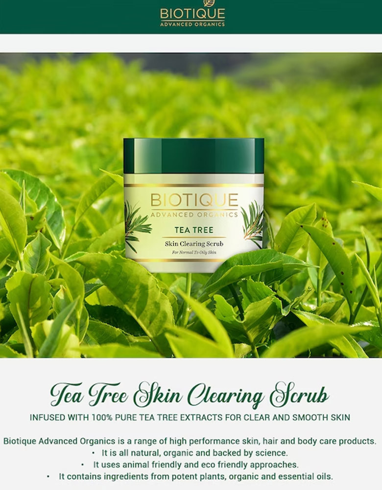 Unisex Advanced Organics Tea Tree Skin Clearing Face Scrub 50 g