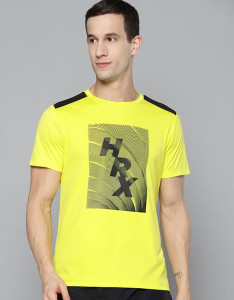 HRX By Hrithik Roshan Basketball Men Sulphur Spring Rapid-Dry Brand Carrier Tshirts