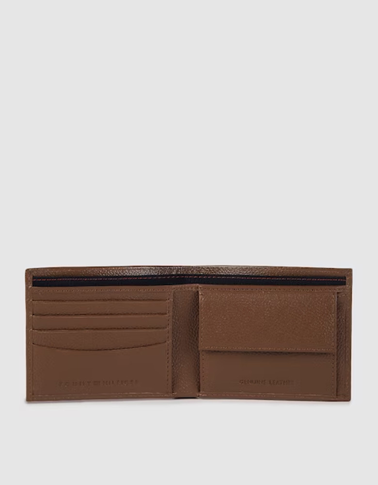 Men Brown Solid Leather Two Fold Wallet