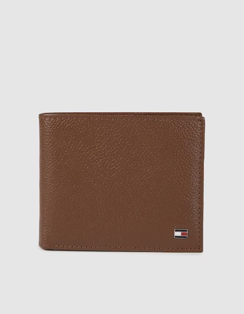 Men Brown Solid Leather Two Fold Wallet