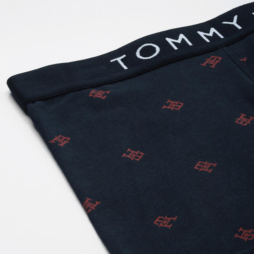 Men Navy Blue & Red Brand Logo Print Low-Rise Short Trunk