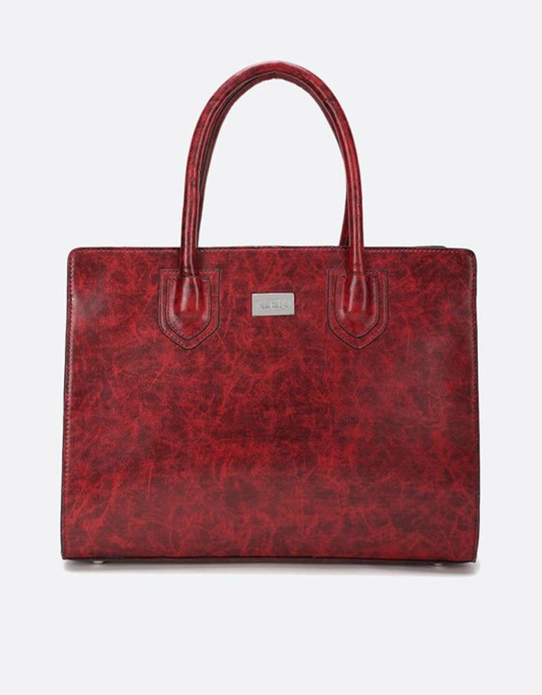 Maroon Structured Handheld Bag