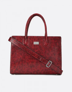 Maroon Structured Handheld Bag