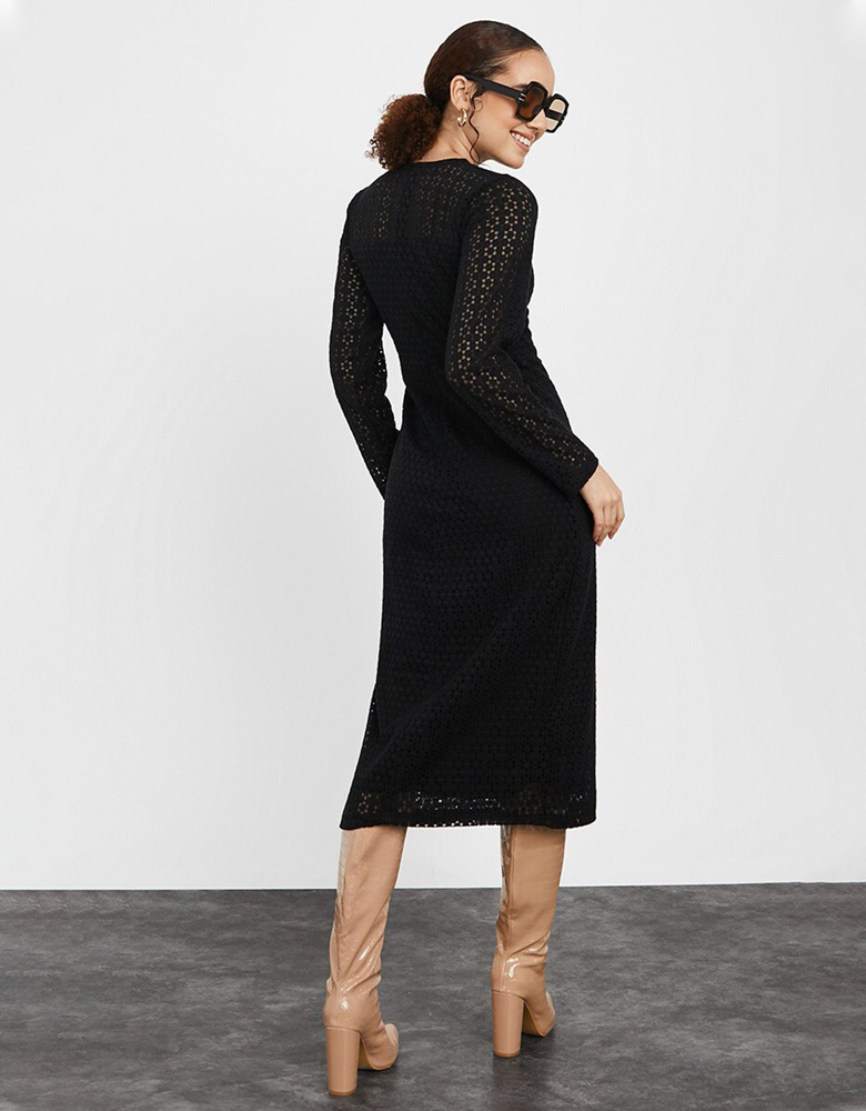 Lace Insert Sheath Dress