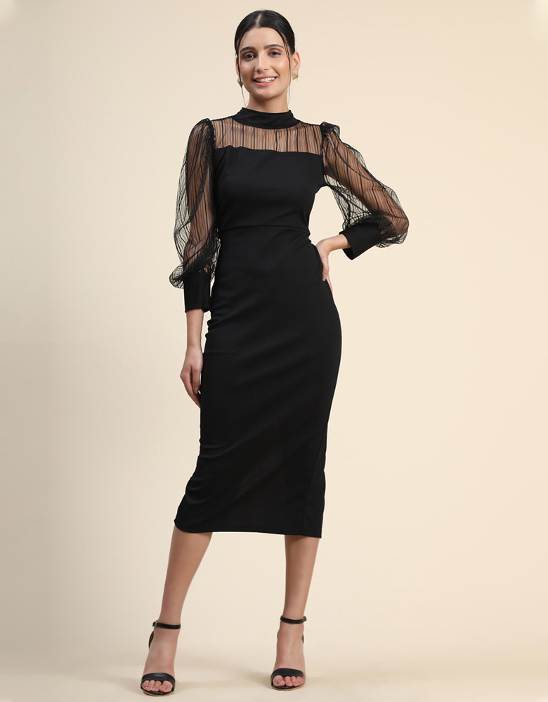 Black Sheath Midi Dress