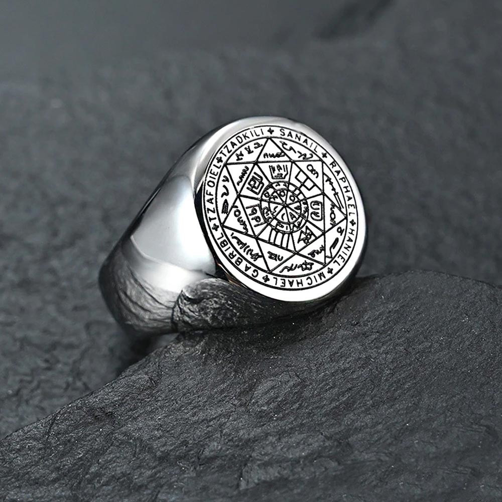 Men Rhodium-Plated Stainless Steel Finger Ring