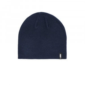 Unisex Navy Blue Essential Classic Cuffless Self Design Beanie