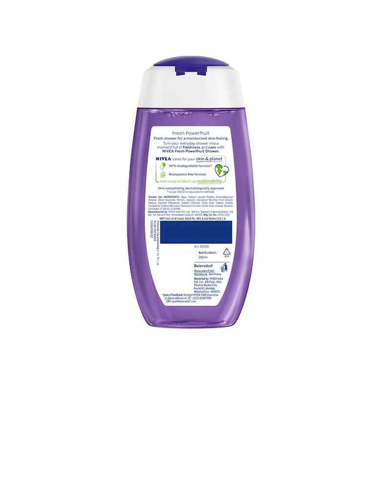 Care Shower Fresh Powerfruit Shower Gel with Antioxidants & Blueberry Scent 250 ml