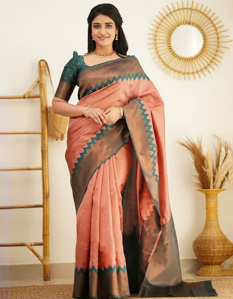 Woven Design Zari Pure Silk Kanjeevaram Saree